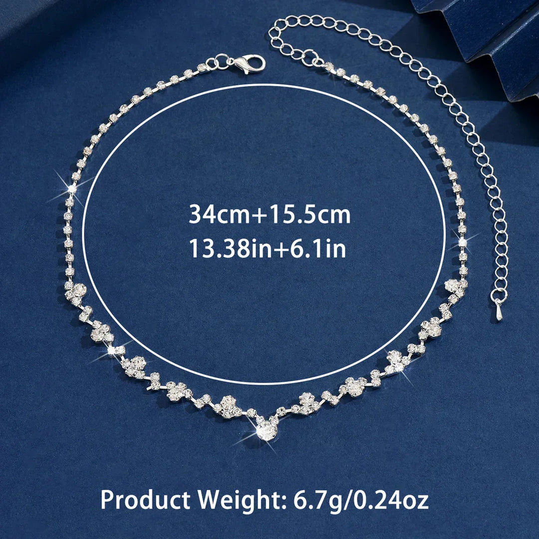 Elegante collier da sposa con diamanti