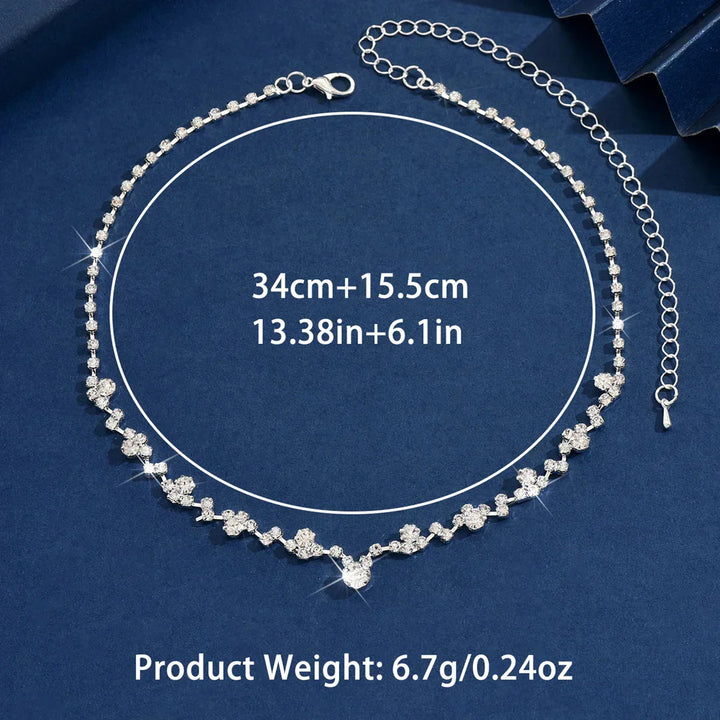 Elegante collier da sposa con diamanti