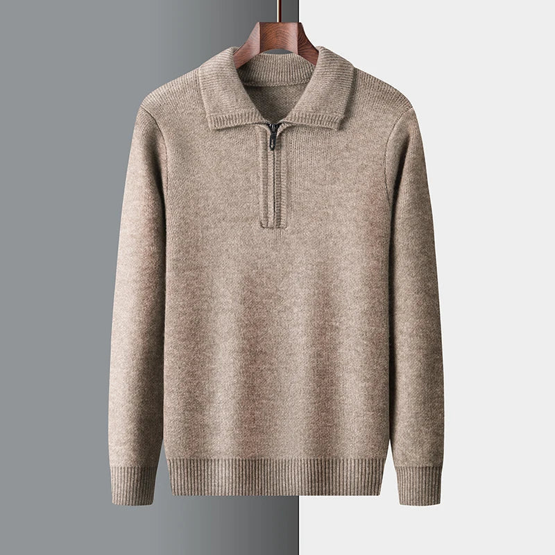 Pull chic en cachemire avec fermeture éclair