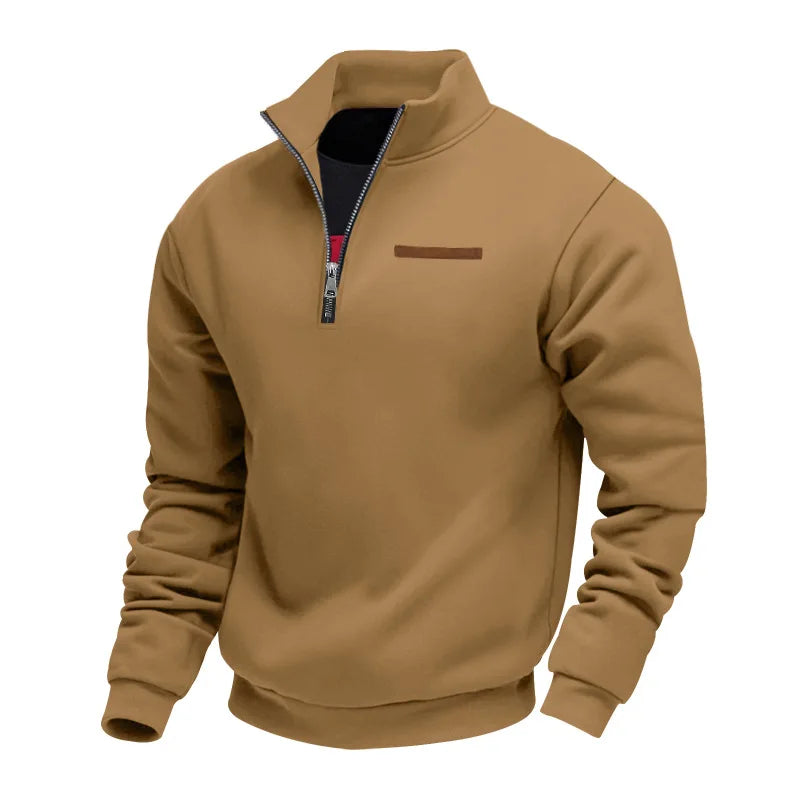 Pull zippé en polaire décontracté