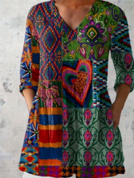 Delphine | Longue blouse col V