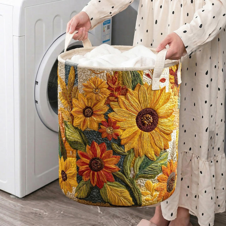 Cecilia – Panier de rangement pour courtepointe avec broderie florale