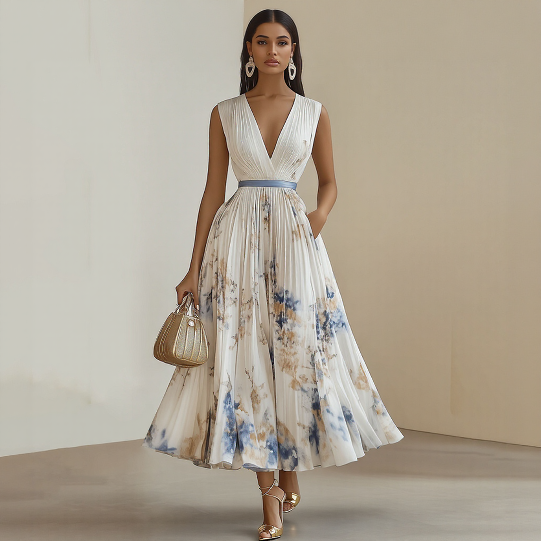 ELARA | KLEID MIT WEICHEM V-AUSSCHNITT
