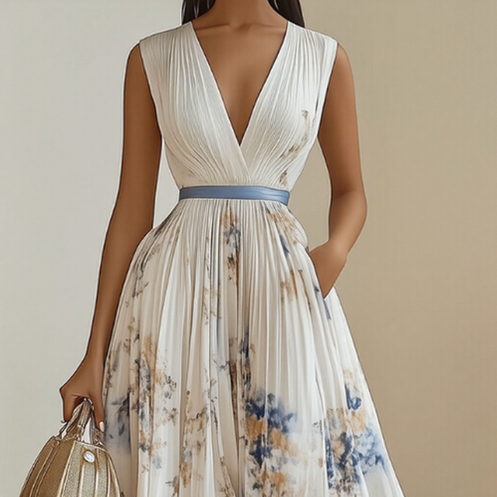 ELARA | KLEID MIT WEICHEM V-AUSSCHNITT