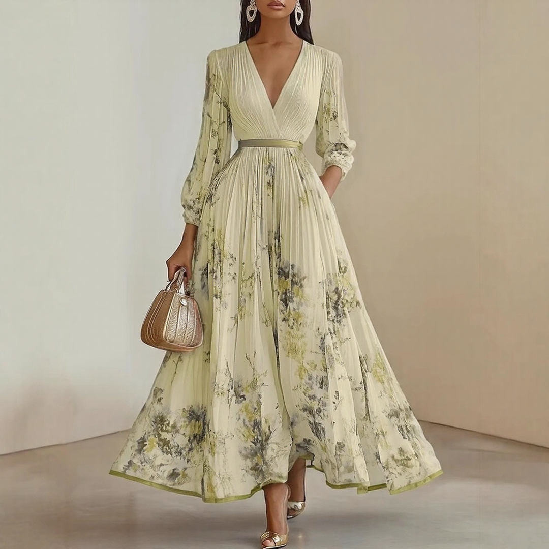 ELARA | KLEID MIT WEICHEM V-AUSSCHNITT