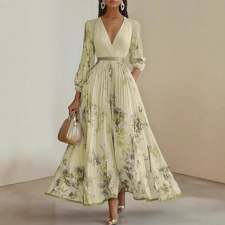 ELARA | KLEID MIT WEICHEM V-AUSSCHNITT