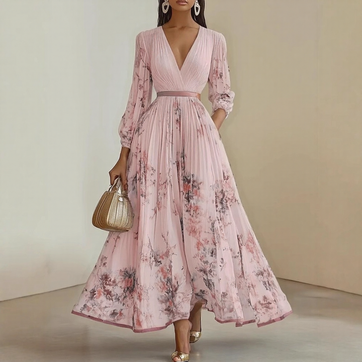ELARA | KLEID MIT WEICHEM V-AUSSCHNITT