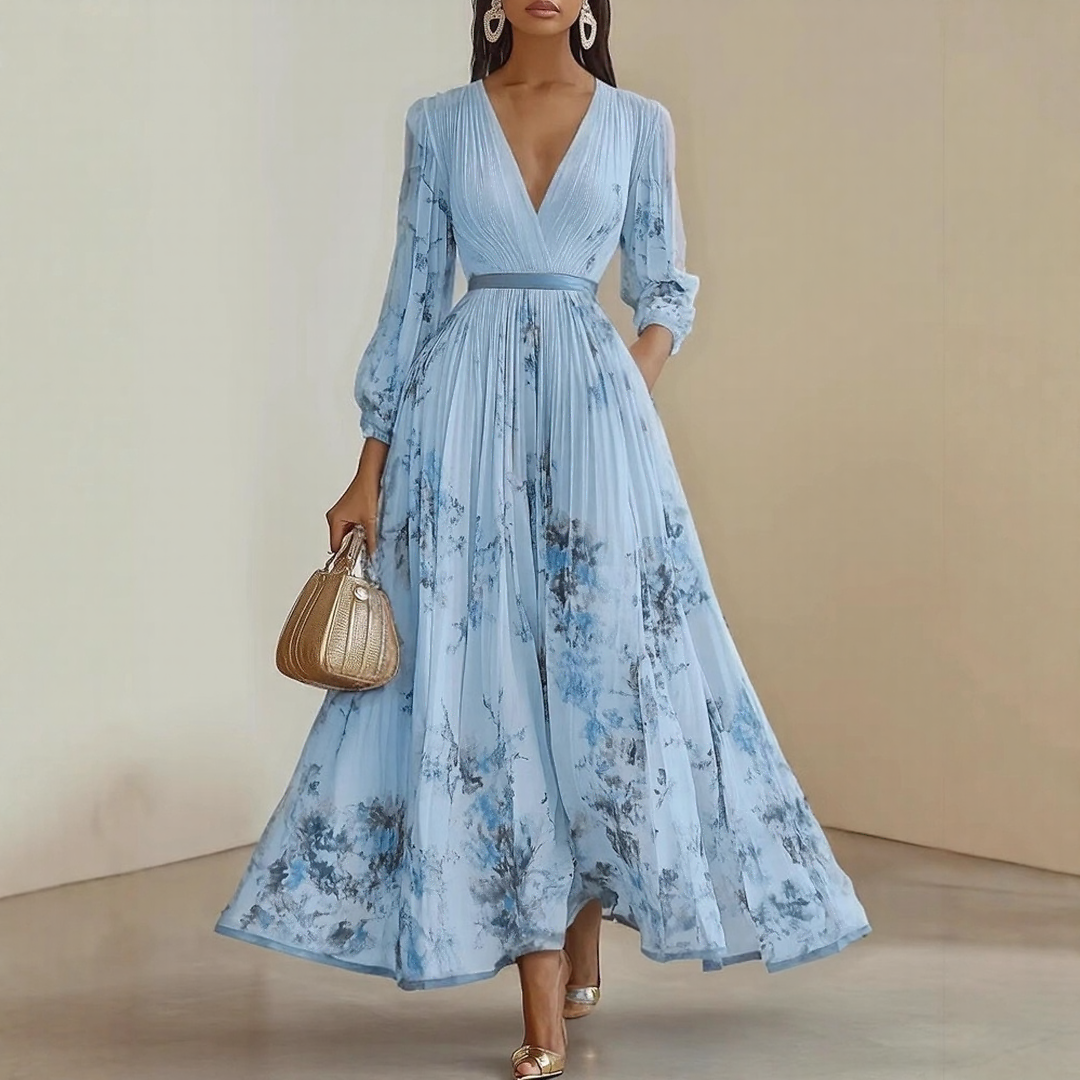 ELARA | KLEID MIT WEICHEM V-AUSSCHNITT