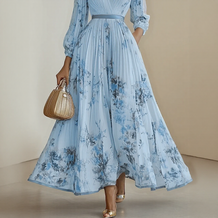 ELARA | KLEID MIT WEICHEM V-AUSSCHNITT