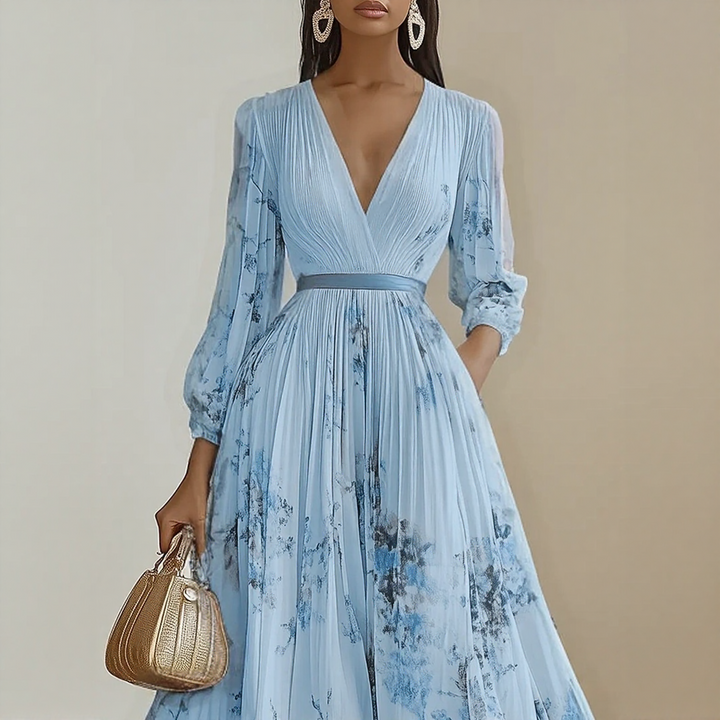 ELARA | KLEID MIT WEICHEM V-AUSSCHNITT
