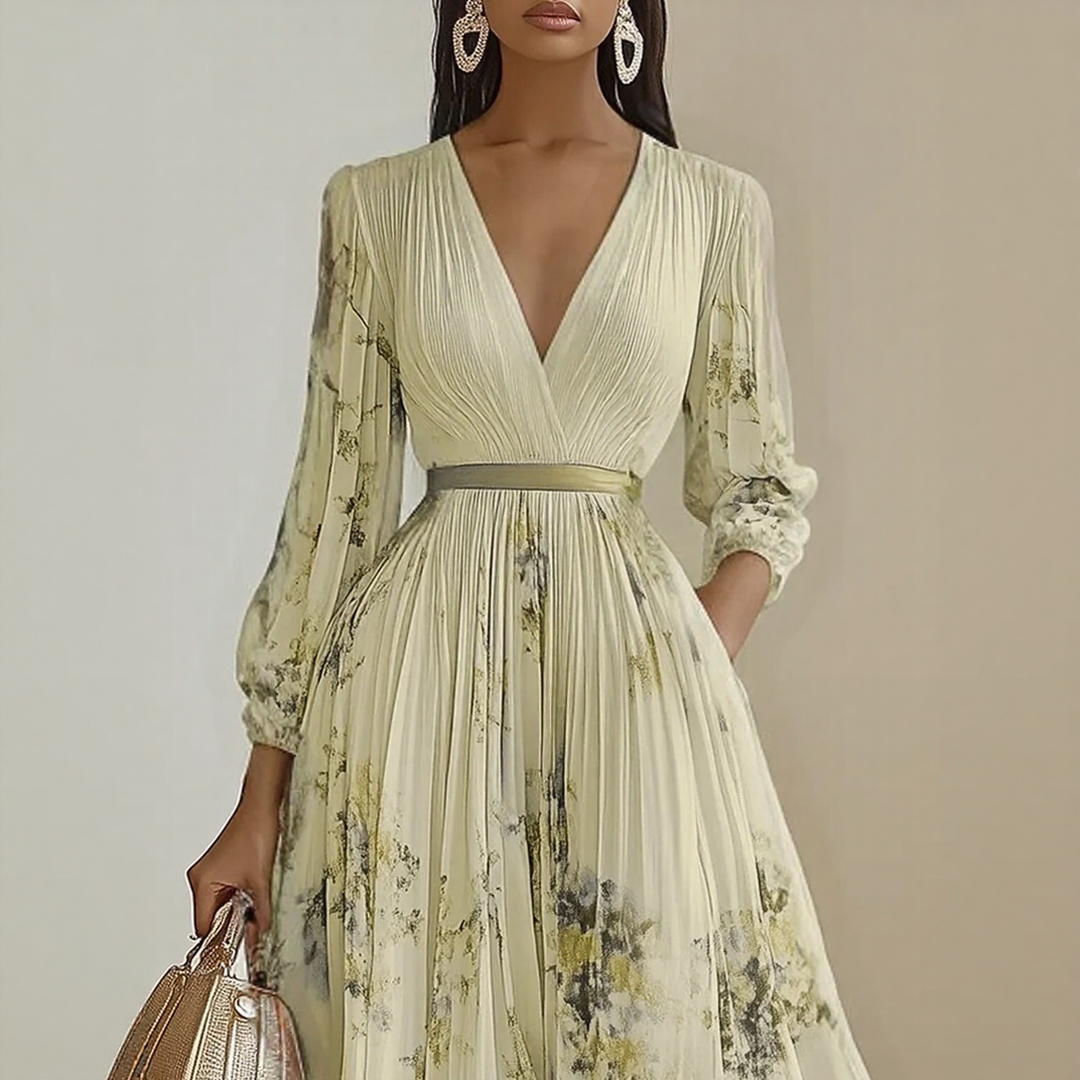 ELARA | KLEID MIT WEICHEM V-AUSSCHNITT