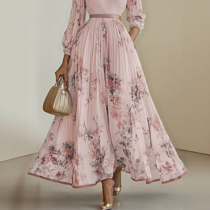 ELARA | KLEID MIT WEICHEM V-AUSSCHNITT