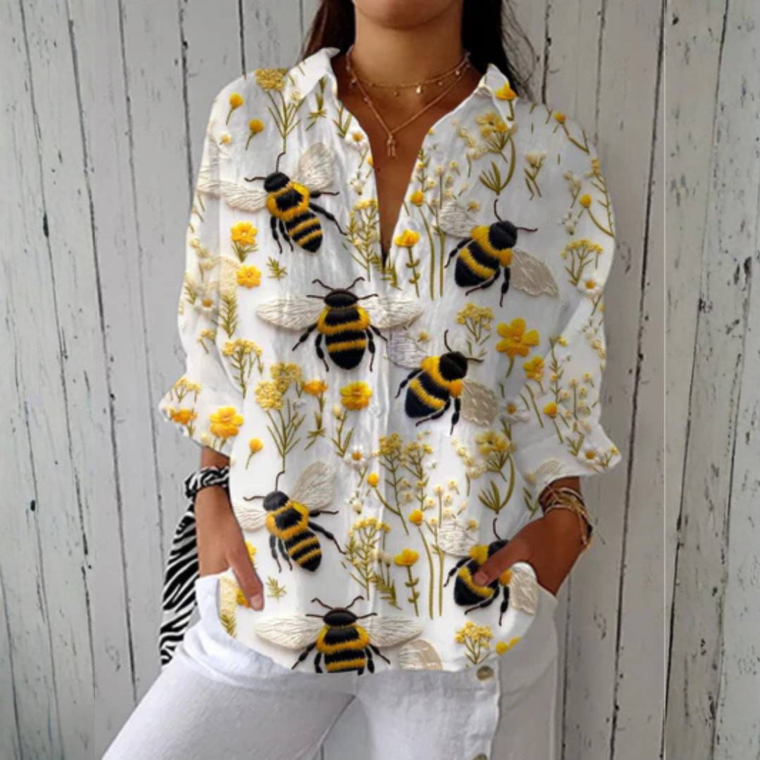 Nathalie™ | Chemisier Abeille Dorée