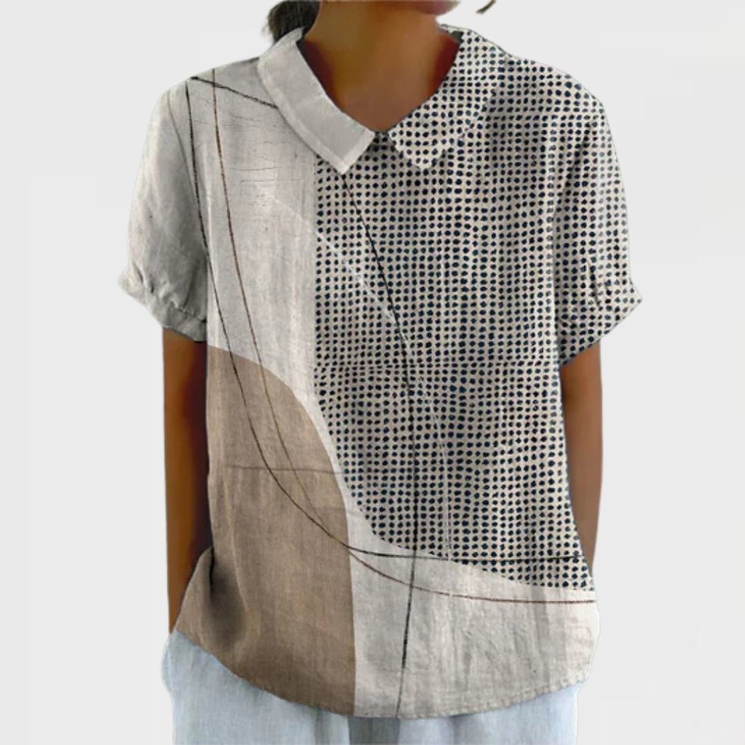 Lana | Camicia con pois e linee astratti
