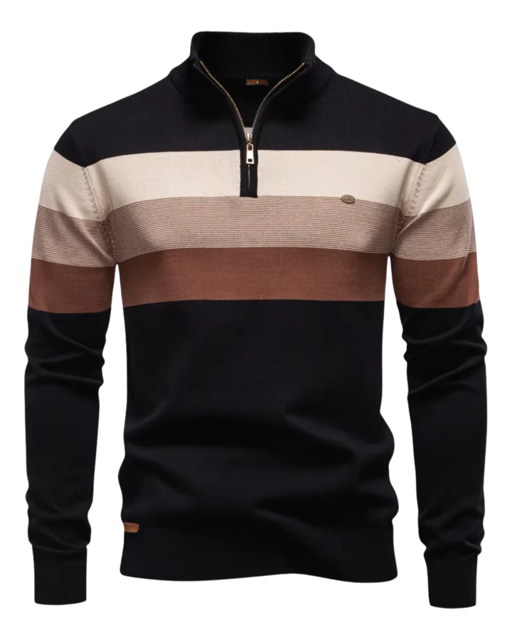 Pull-over élégant en coton avec fermeture éclair
