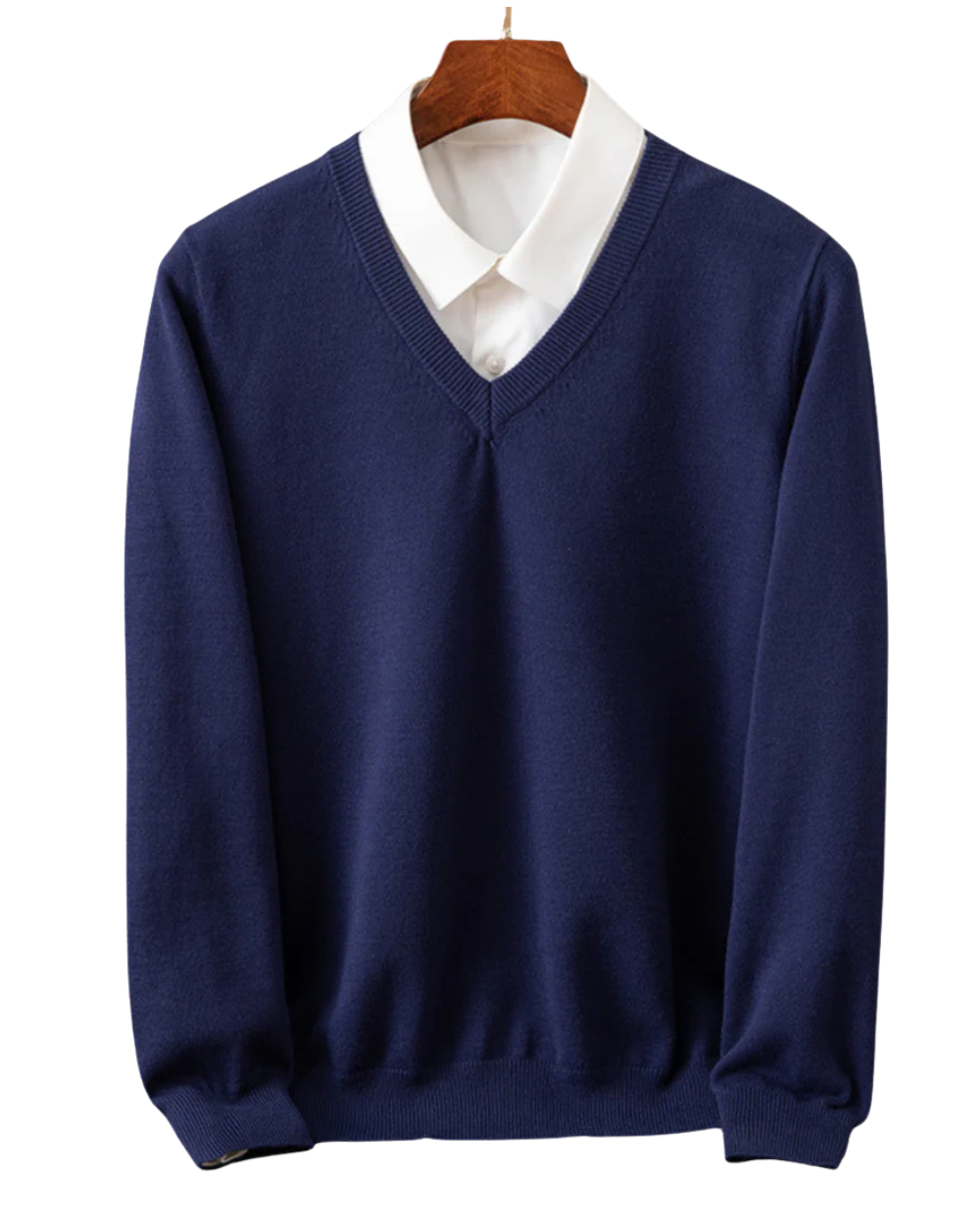 Elegante maglione in cashmere con scollo a V