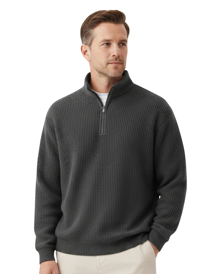 Pull élégant en tricot à fermeture éclair