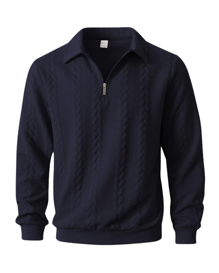 Pull élégant à motif avec fermeture éclair