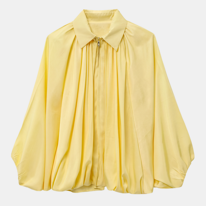Blouson aviateur oversize pour femme avec manches ballon et fermeture éclair