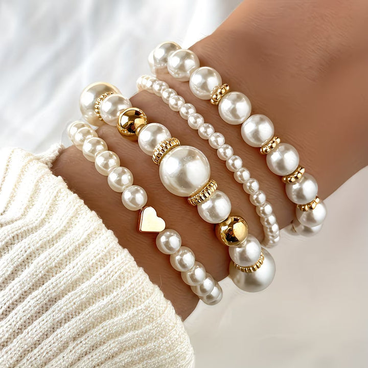 Set di bracciali di perline impilabili da 4