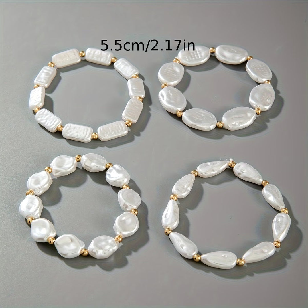 Set di 4 braccialetti con perline