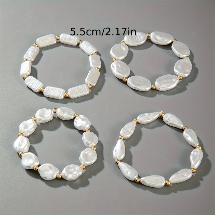 Set di 4 braccialetti con perline