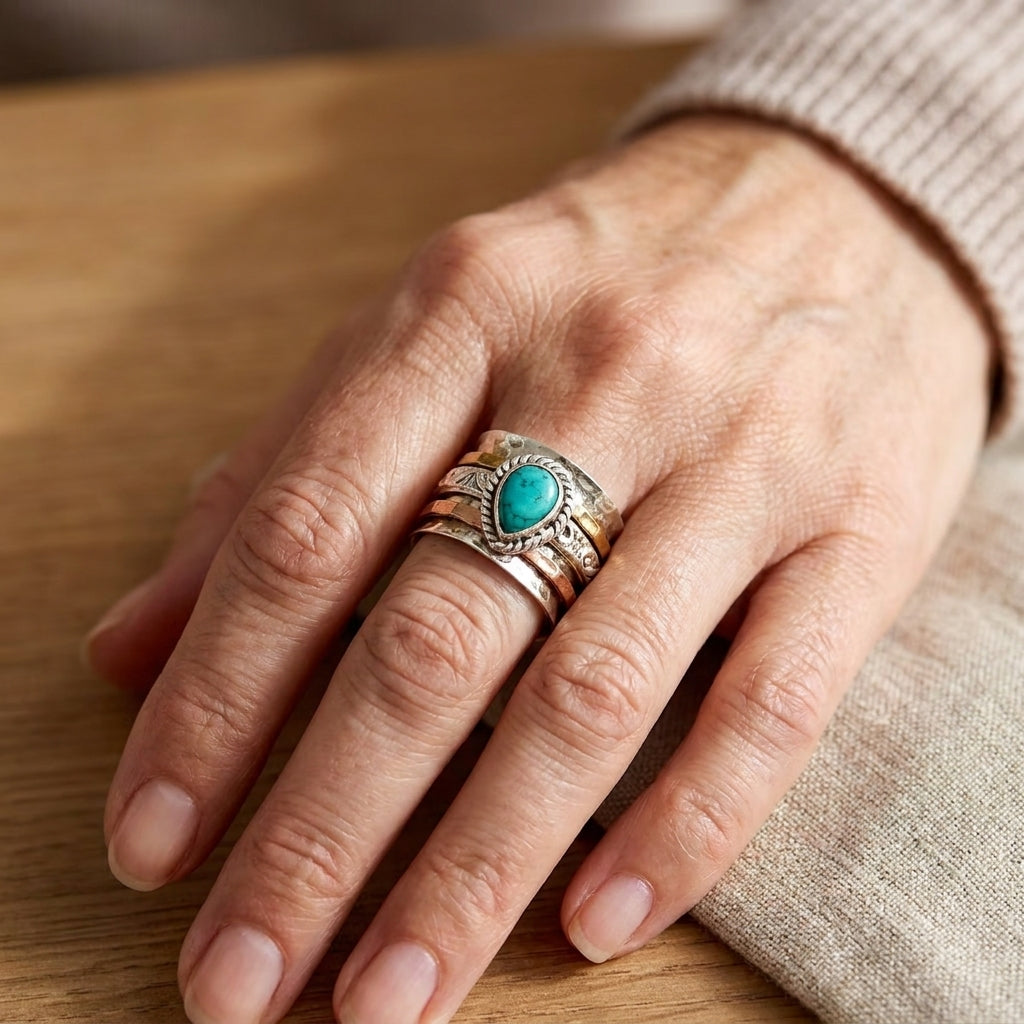 Azzurra™ - Bague statement avec turquoise ovale