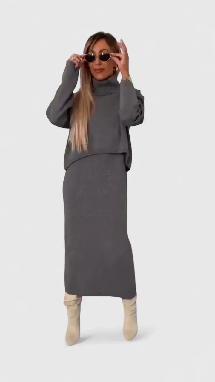 Chrystahl | Ensemble robe élégante et col roulé
