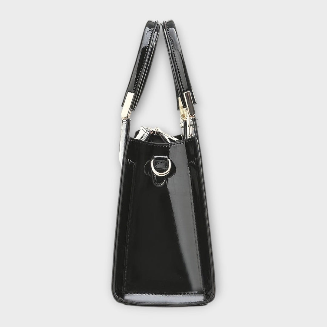 Olivia - Borsa a mano con stampa coccodrillo lucida