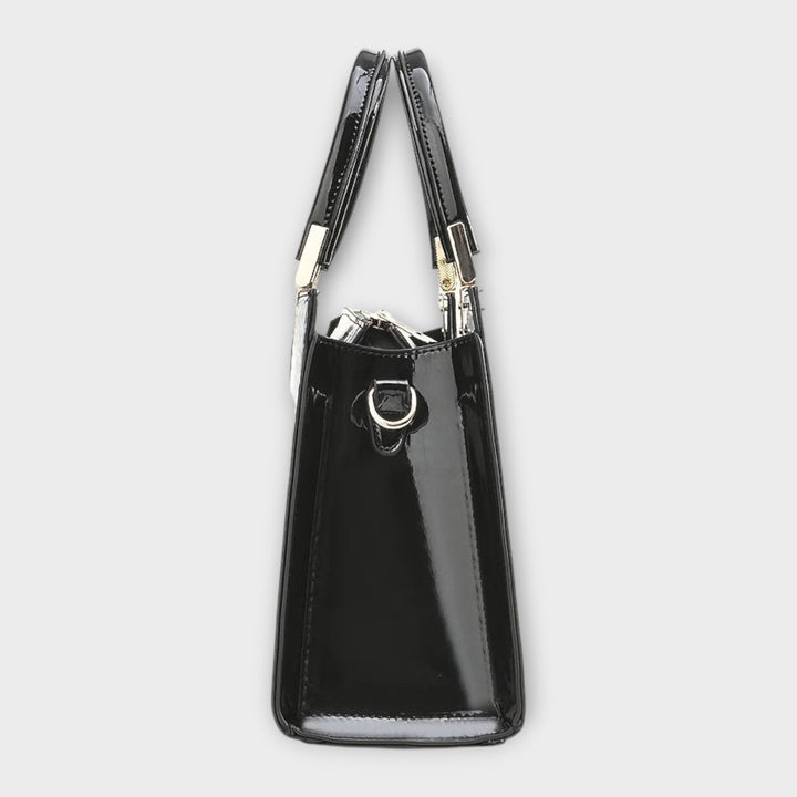 Olivia - Borsa a mano con stampa coccodrillo lucida