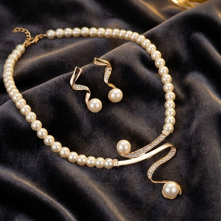 Élégante parure de bijoux avec perles