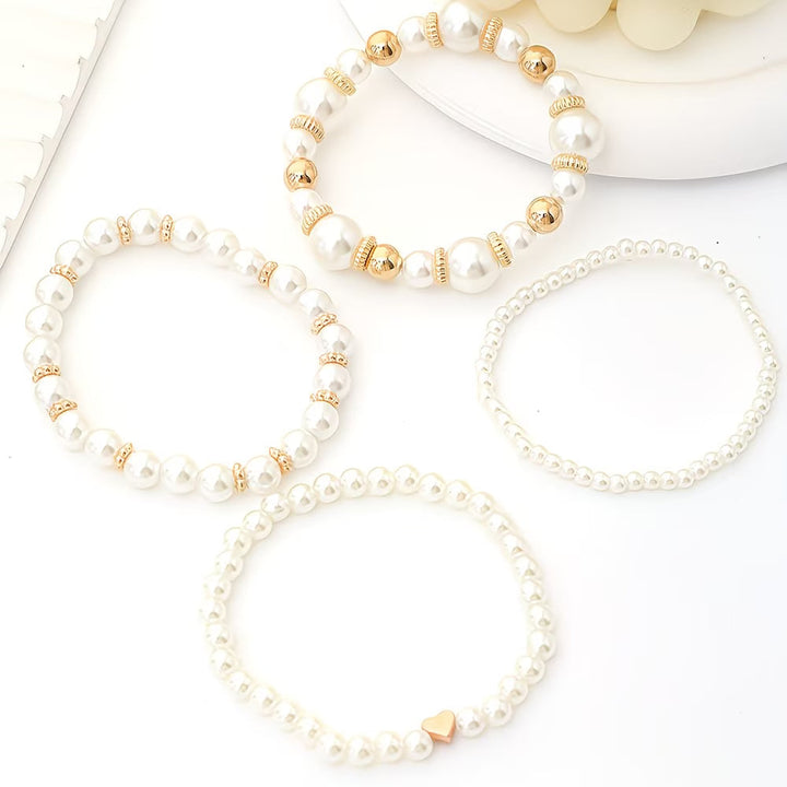 Set di bracciali di perline impilabili da 4