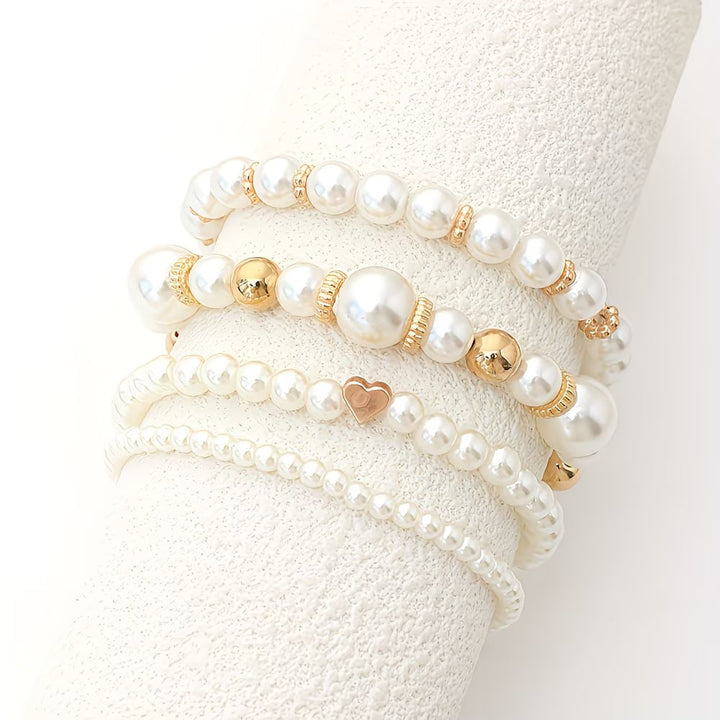 Set di bracciali di perline impilabili da 4