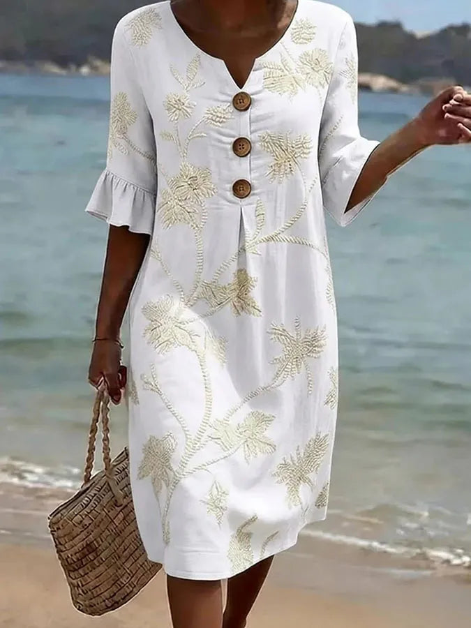 Robe décontractée pour femme à motif floral