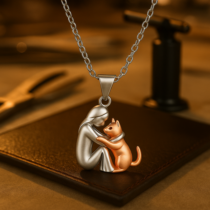 Collier avec pendentif câlin de chat