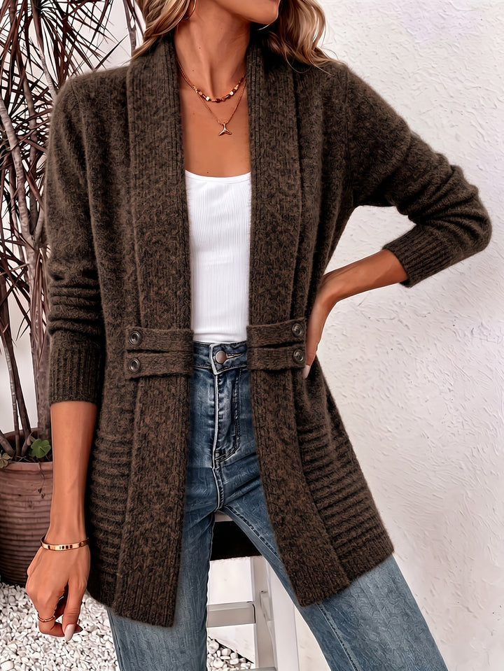 Ingrid | Élégant cardigan pour femme - Ouverture frontale & taille cintrée