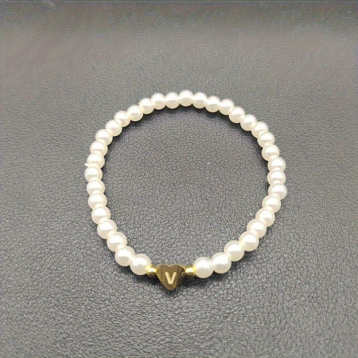 Elegante bracciale con iniziale a forma di cuore (A-Z)