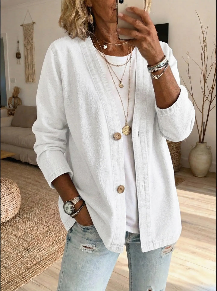 Dariah - Cappotto con bottoni in denim