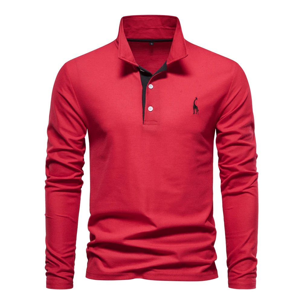 Lässiges langärmeliges Poloshirt