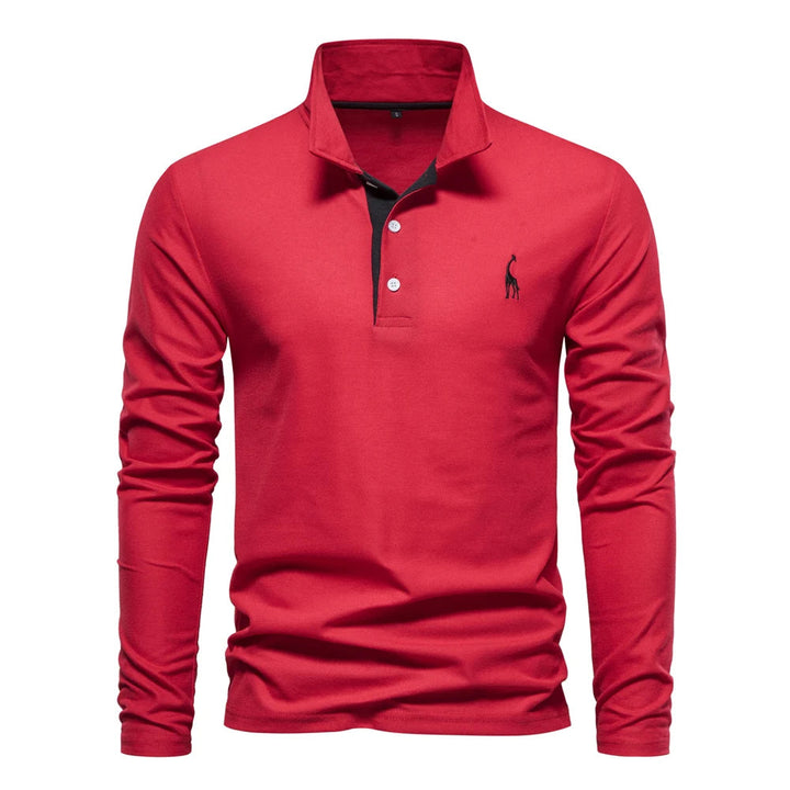 Lässiges langärmeliges Poloshirt