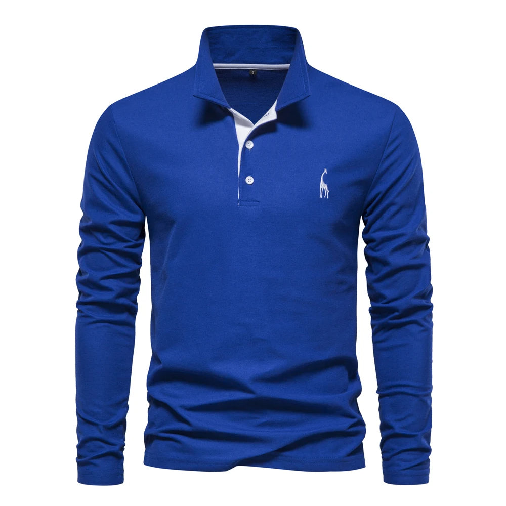 Lässiges langärmeliges Poloshirt
