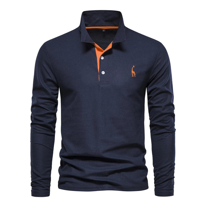 Lässiges langärmeliges Poloshirt