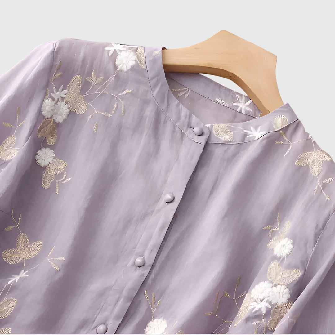Nellie™ | Élégant haut avec fleurs brodées