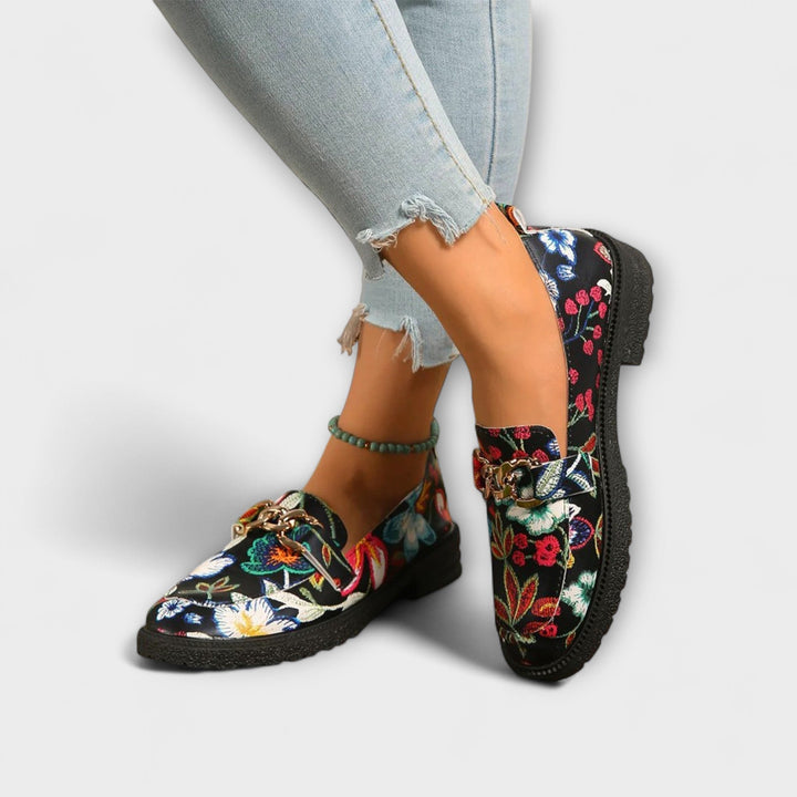 Orla – Loafers colorati con motivo floreale
