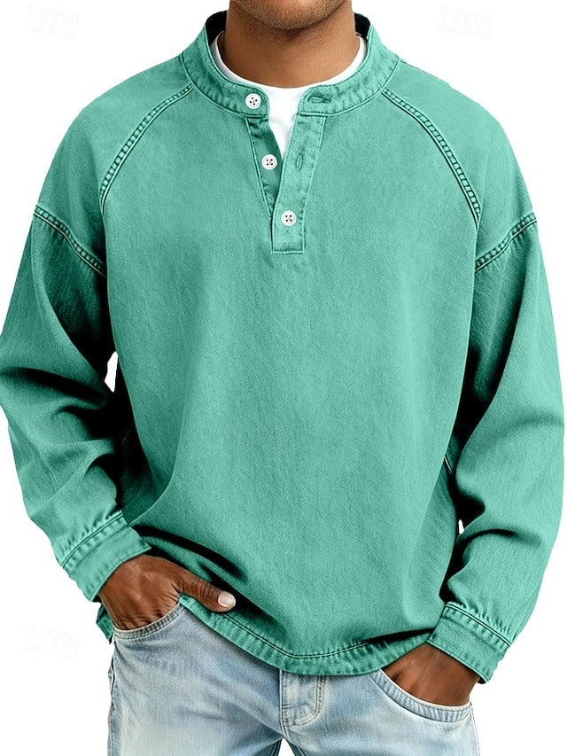 Thomas | Henley a maniche lunghe lavato