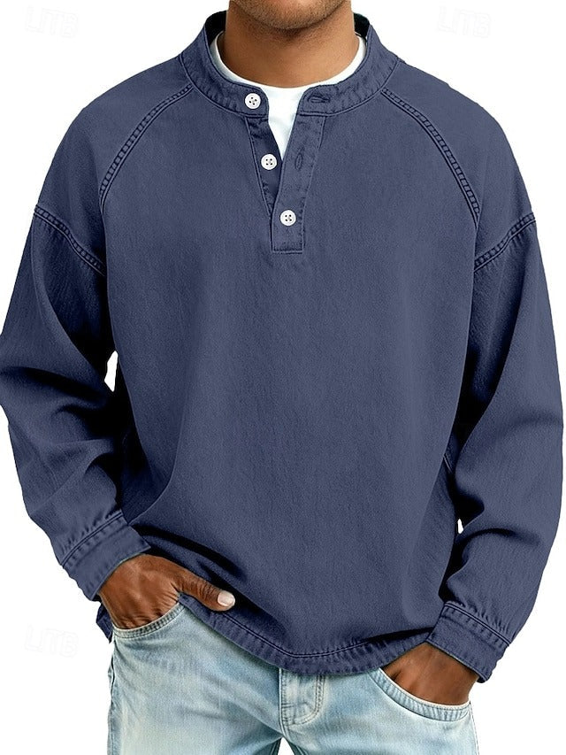 Thomas | Henley a maniche lunghe lavato