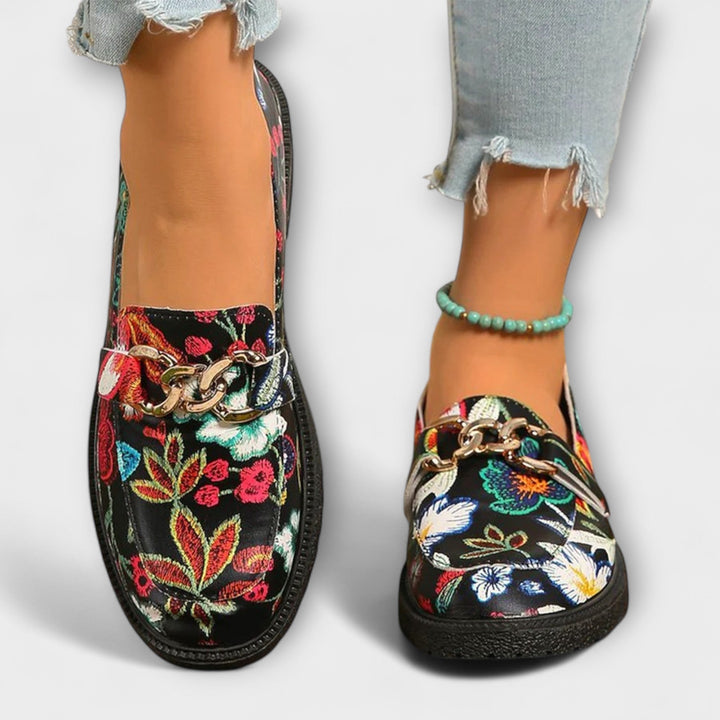 Orla – Loafers colorati con motivo floreale