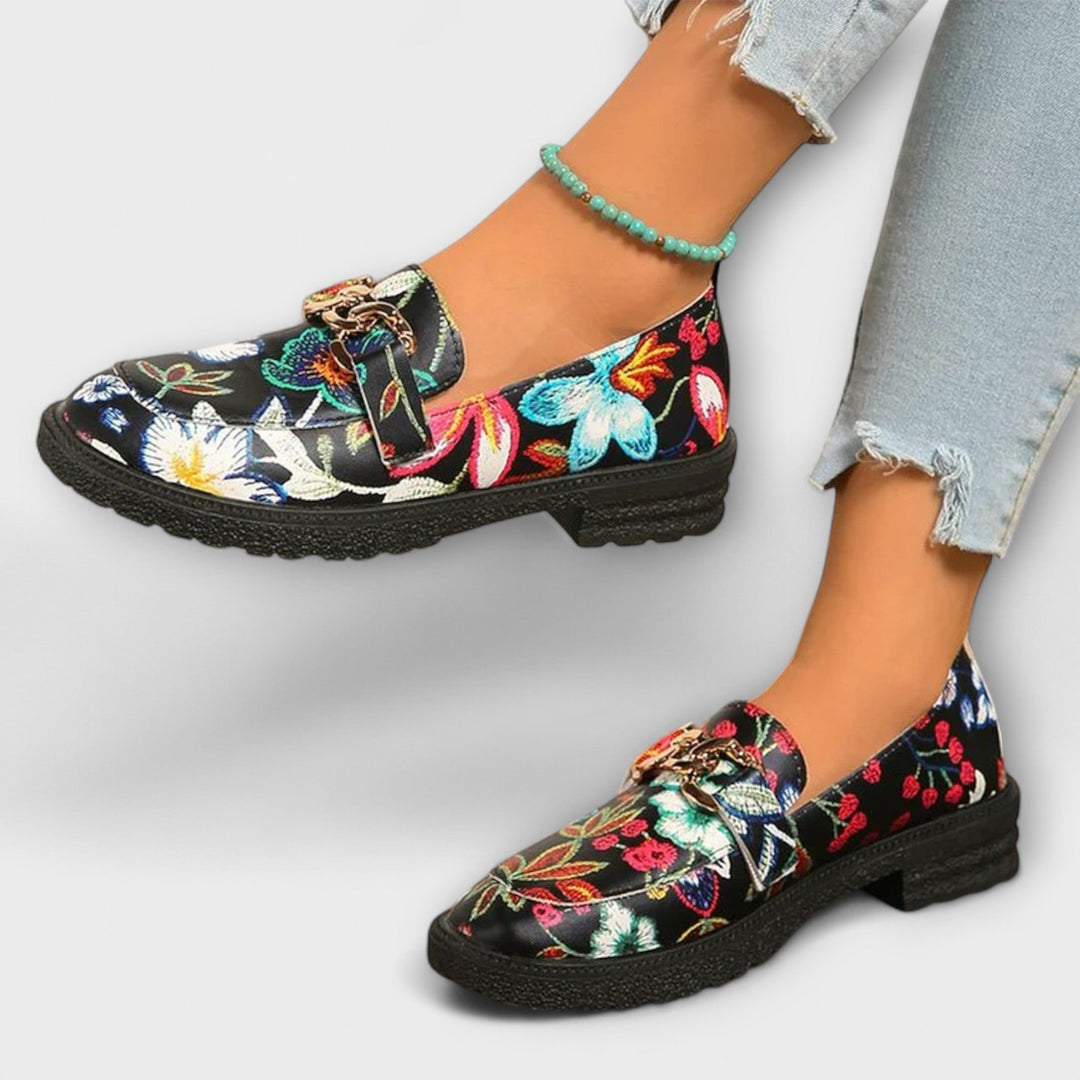 Orla – Loafers colorati con motivo floreale