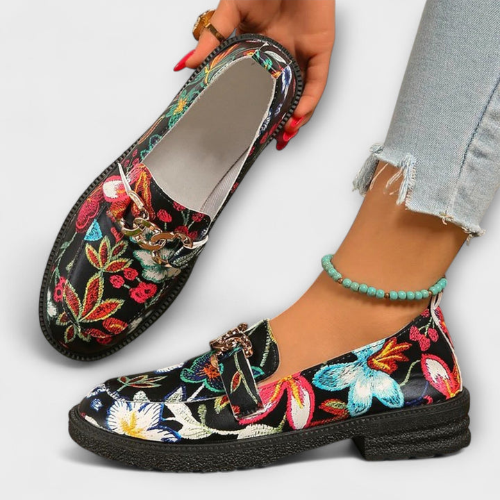 Orla – Loafers colorati con motivo floreale