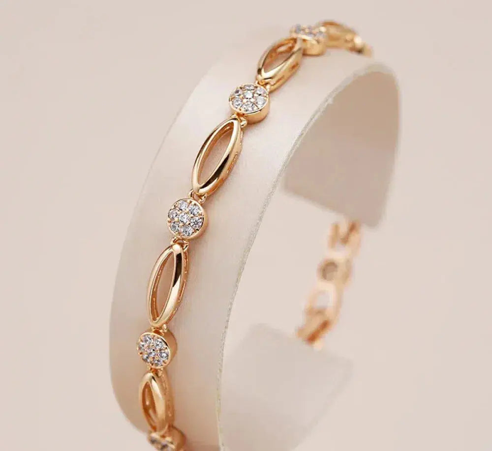 Élégant bracelet en or avec zircones